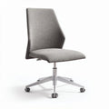 Chaise de bureau ergonomique en tissu gris avec roulettes et base en aluminium 45 x 55 x 90cm