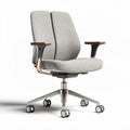 Chaise de bureau ergonomique avec accoudoirs en bois coloris gris dimensions 60 x 60 x 100cm