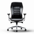 Chaise de bureau en simili cuir noir avec accoudoirs et roulettes 70 x 70 x 120cm