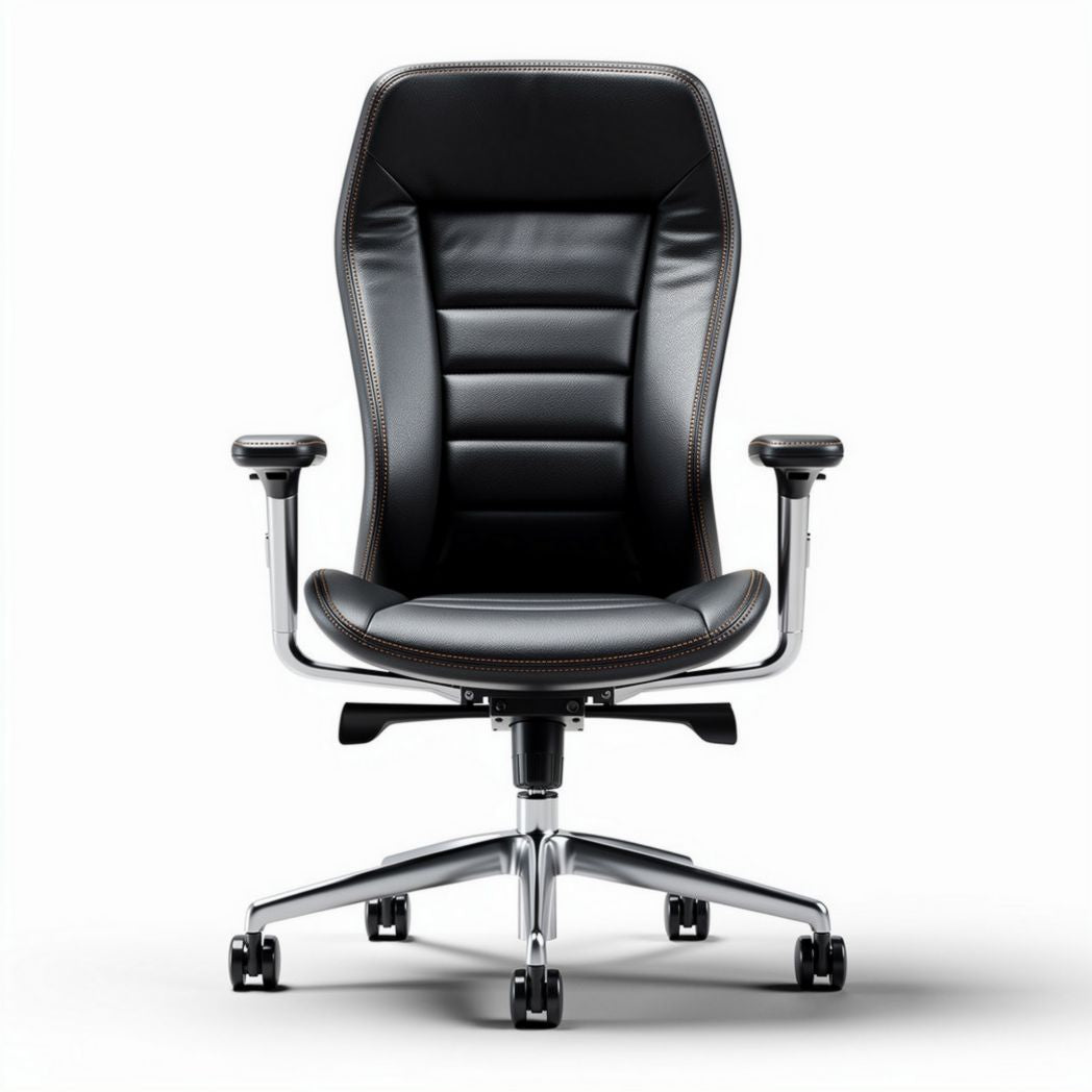 Chaise de bureau en simili cuir noir avec accoudoirs et roulettes 70 x 70 x 120cm