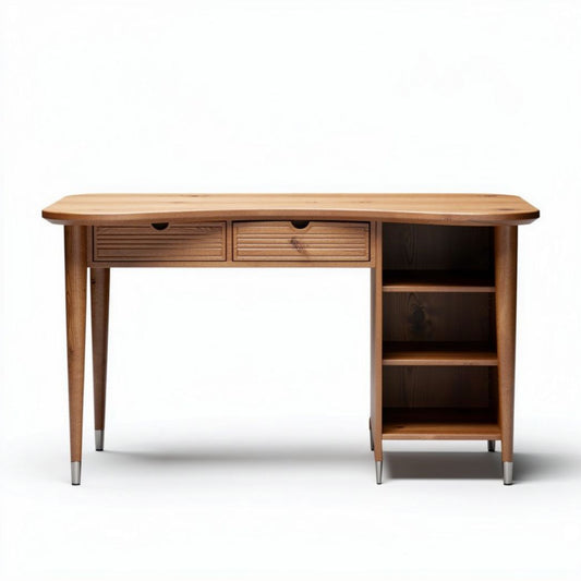 Bureau en bois de chêne avec tiroirs et étagères dimensions 100 x 50 x 75cm