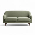 Canapé vert en tissu bouclé avec pieds en bois 200 x 80 x 70cm