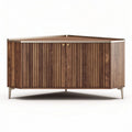 Meuble d'angle en bois de noyer avec portes en lattes dimensions 80 x 50 x 40cm
