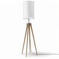 Lampadaire sur pied en bois avec abat-jour blanc 20 x 20 x 150cm