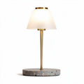 Lampe de table en béton avec abat-jour en verre blanc 30 x 20 x 50 cm