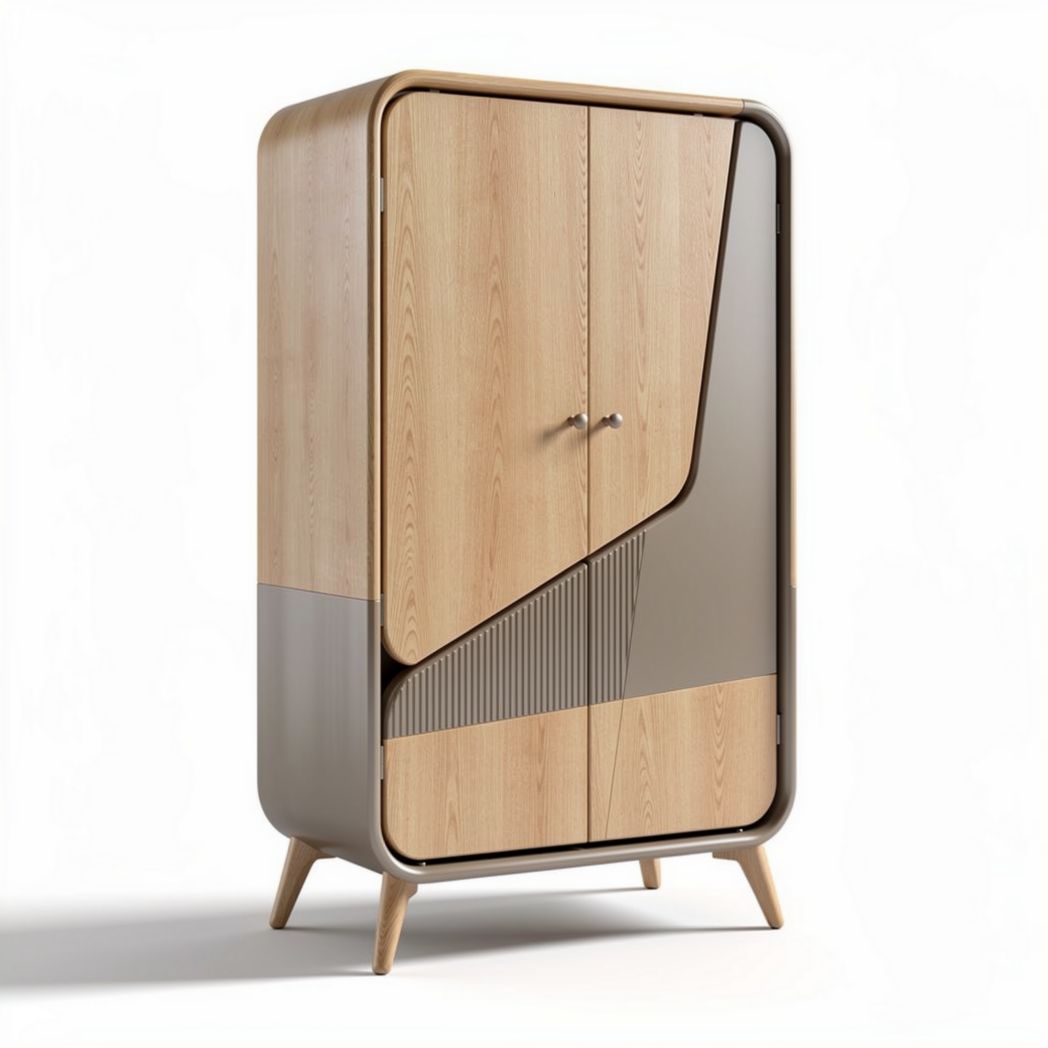 Armoire en bois de chêne au design moderne dimensions 80 x 40 x 120cm