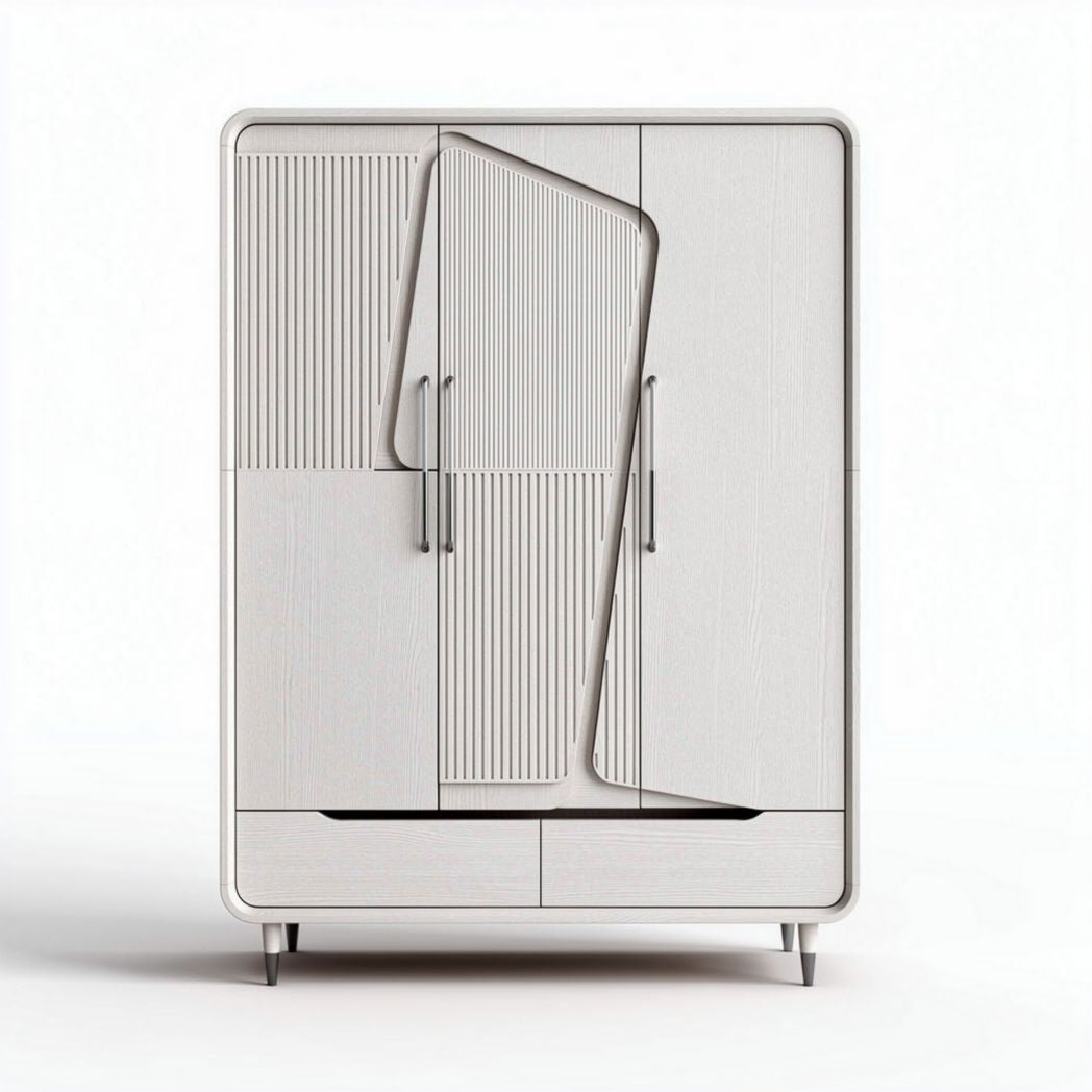 Armoire en bois avec portes en relief pour rangement moderne 120 x 60 x 180cm
