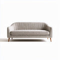 Canapé en tissu beige avec pieds en bois 150 x 80 x 70cm pour salon