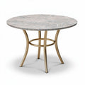 Table ronde en marbre gris avec pied en métal doré, dimensions 60 x 60 x 75cm