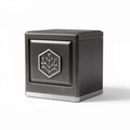 Boîte de rangement en métal noir de 20 x 20 x 20cm avec fermeture à glissière